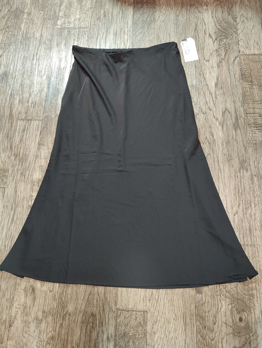 Time and Tru Black A-Line Slip Maxi Skirt Size L Nes